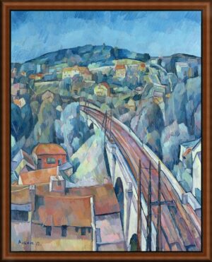 The railway bridge at Meulen by Cezanne