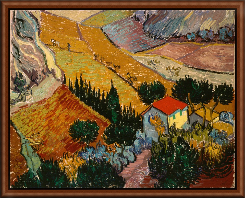 Landscape with House and Ploughman by Van Gogh