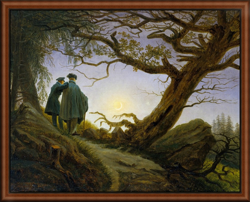 Two Men Contemplating the Moon by Friedrich