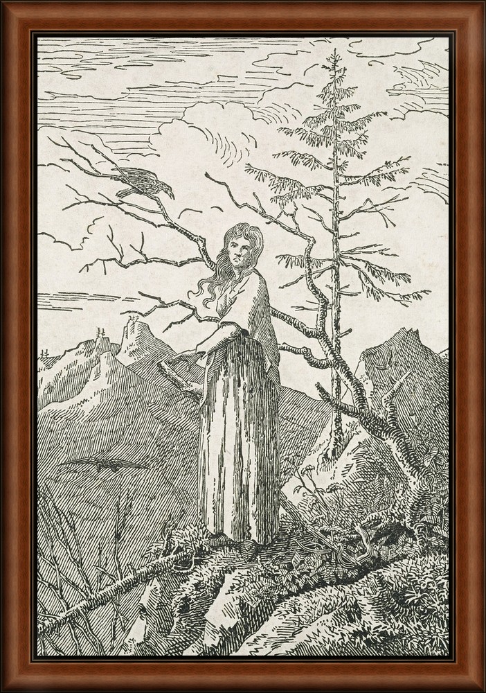 Woman with a Raven by Friedrich