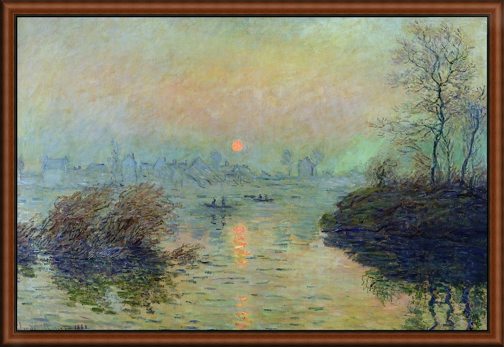 Sun Setting Over the Seine at Lavacourt Winter Effect by Monet