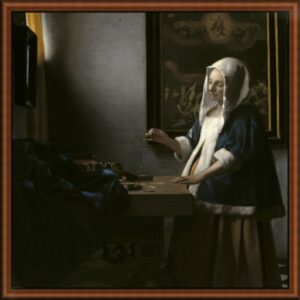 Woman Holding a Balance by Vermeer